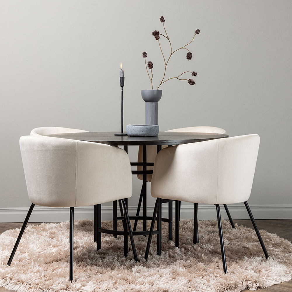 Spisegruppe Venture Home Copenhagen Ø 115 cm med 4 Berit Stoler