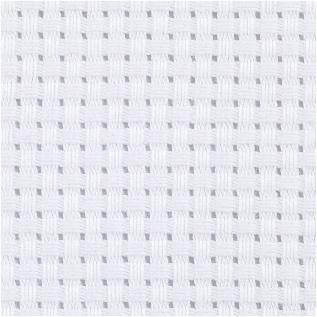 Broderistoff Creativ Company Aida Str 50x50 cm 35 Ruter pr 10 cm 1 stk Hvit