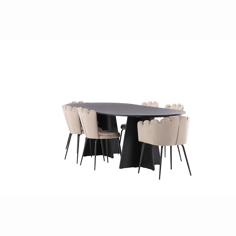 Spisegruppe Venture Home Bootcut med 4 Limhamn Light Stoler