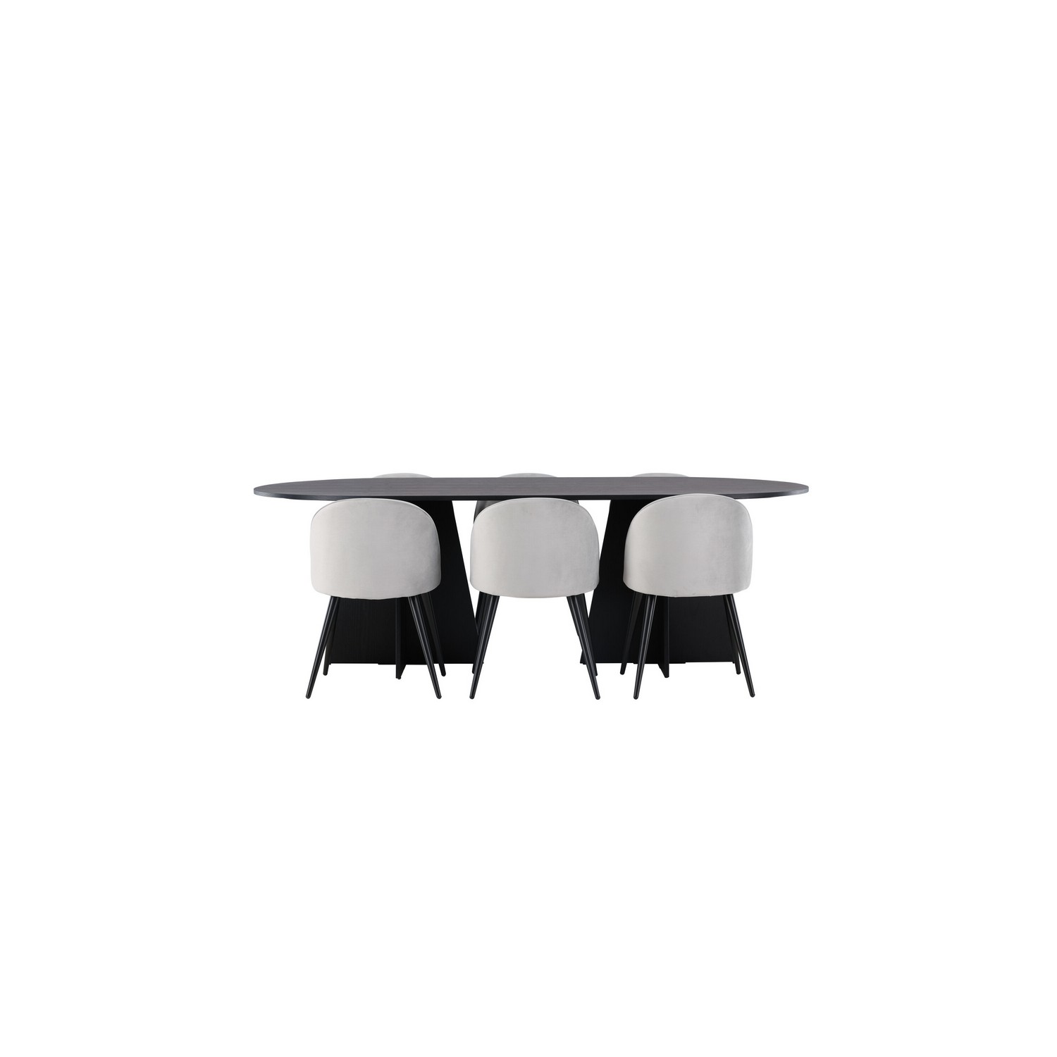 Spisegruppe Venture Home Bootcut Oval med 6 Velvet Stoler