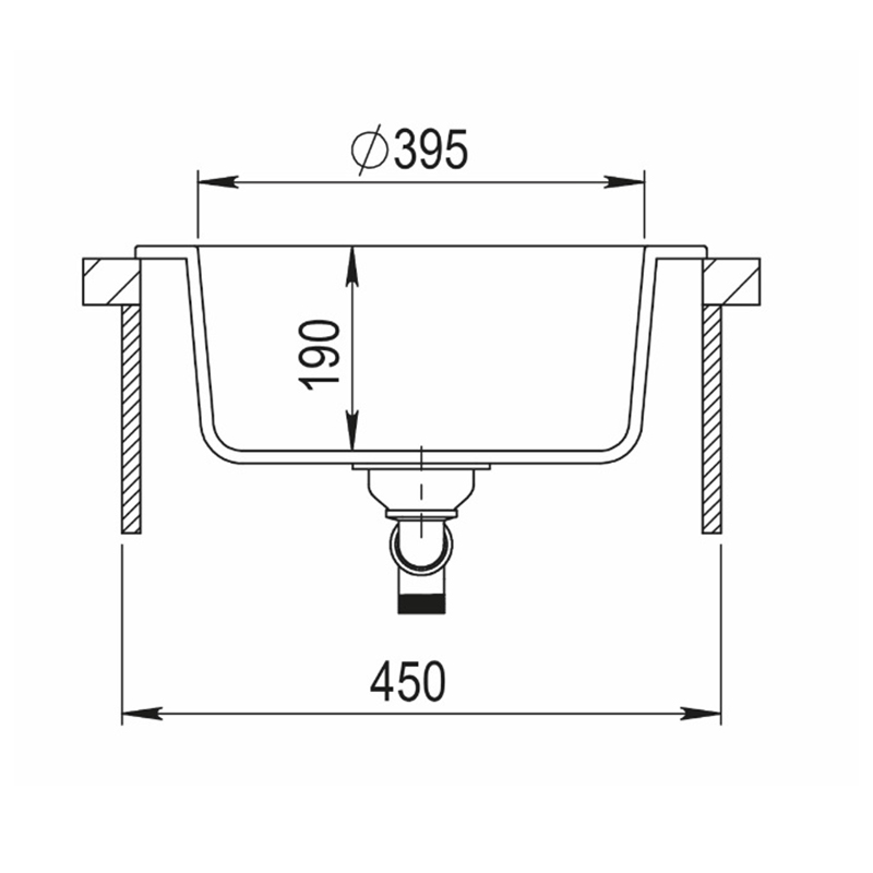 Diskho Lavabo Saturn 505 mm Mattsvart/Mässing Sort Matt/Messing