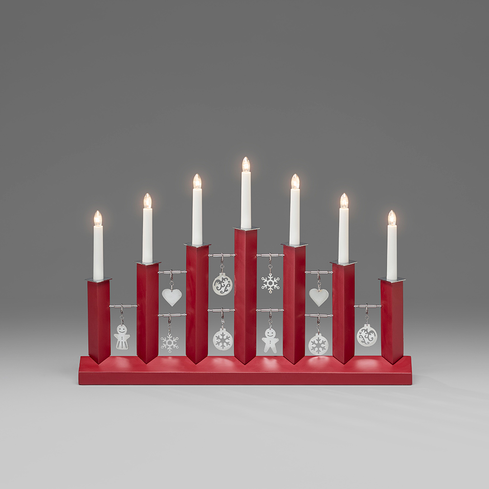 Adventstake Gnosjö Konstsmide 7L med Dekor