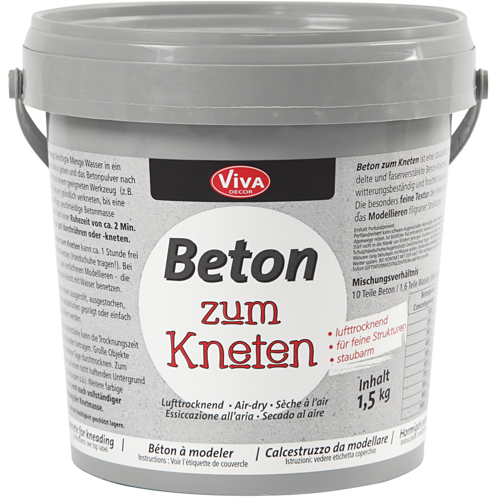 Betongpulver Creativ Company til modellering/Betong grå 1 Pk