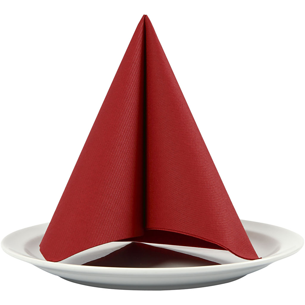 Servetter, vinröd, stl. 40x40 cm, 60 g, 20 st./ 1 förp. Vinrød