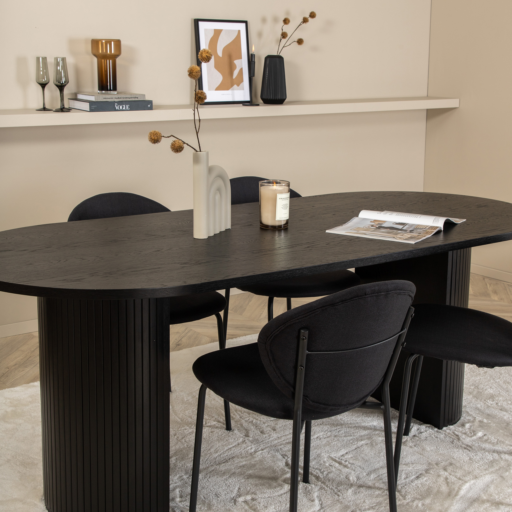 Spisegruppe Venture Home Bianca med 4 Valor Stoler