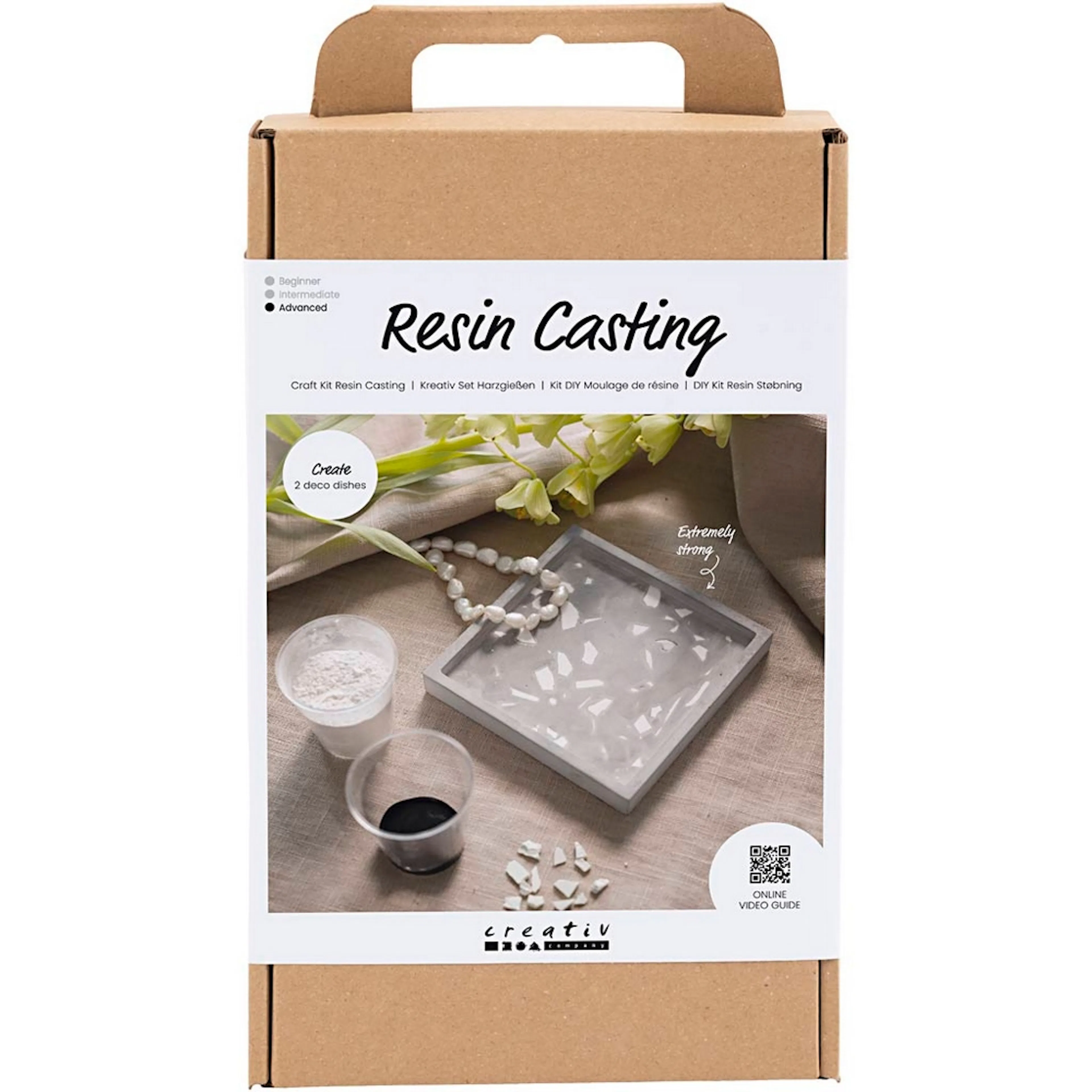 Hobbysett Creativ Company DIY Kit Resin Støping Firkantet Brett med Terrazzo