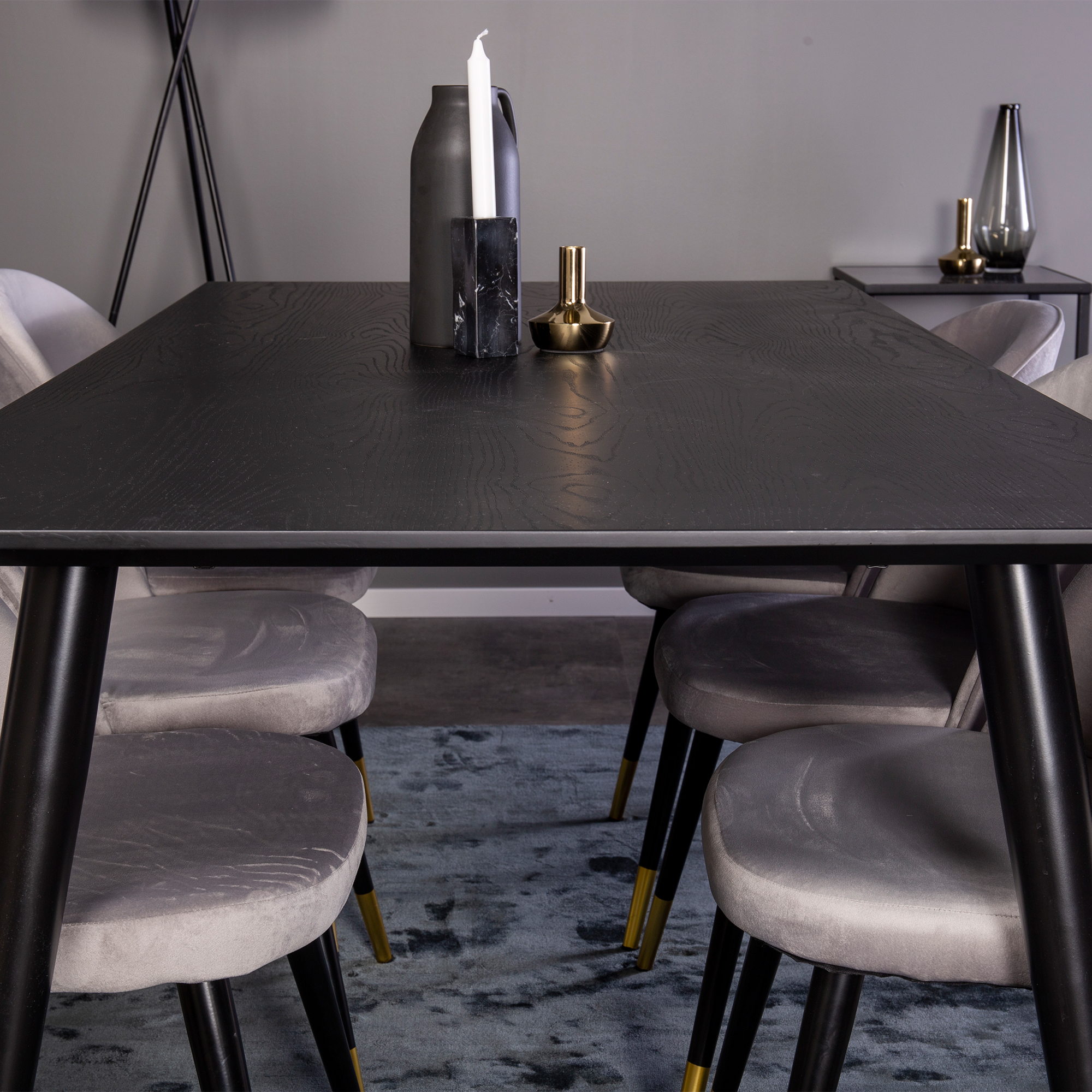 Spisegruppe Venture Home Dipp med 6 Velvet Stoler