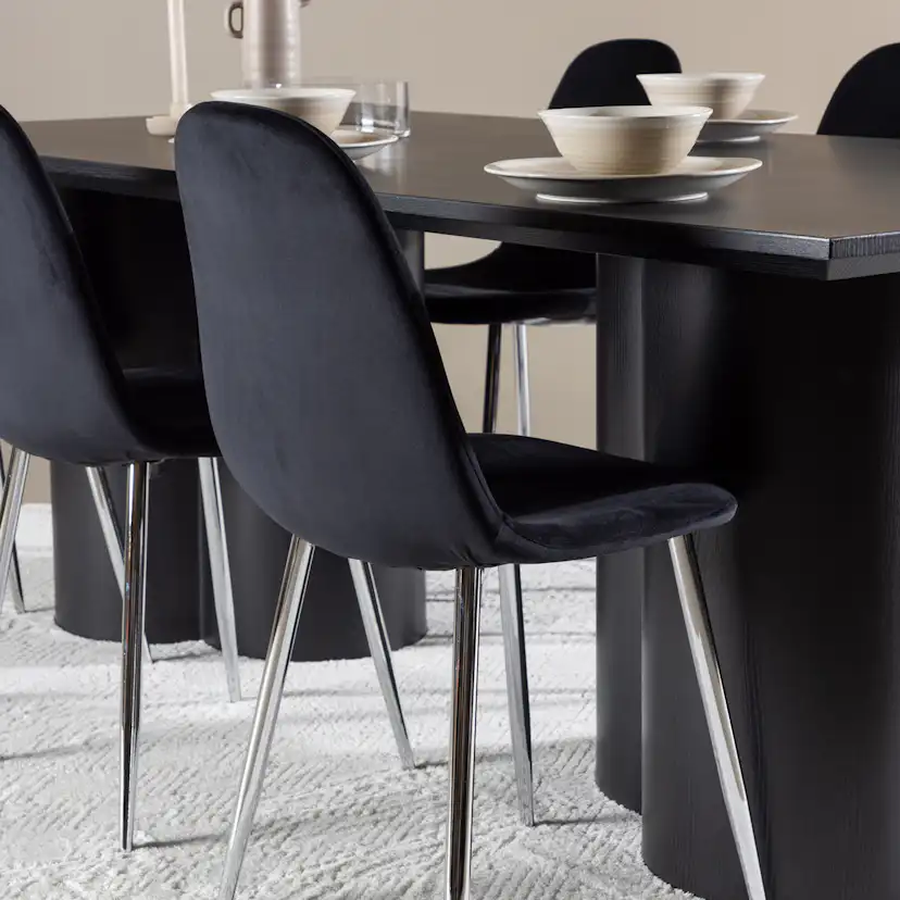 Spisegruppe Venture Home Olivia 210 med 6 stk Polar Stoler Fløyel