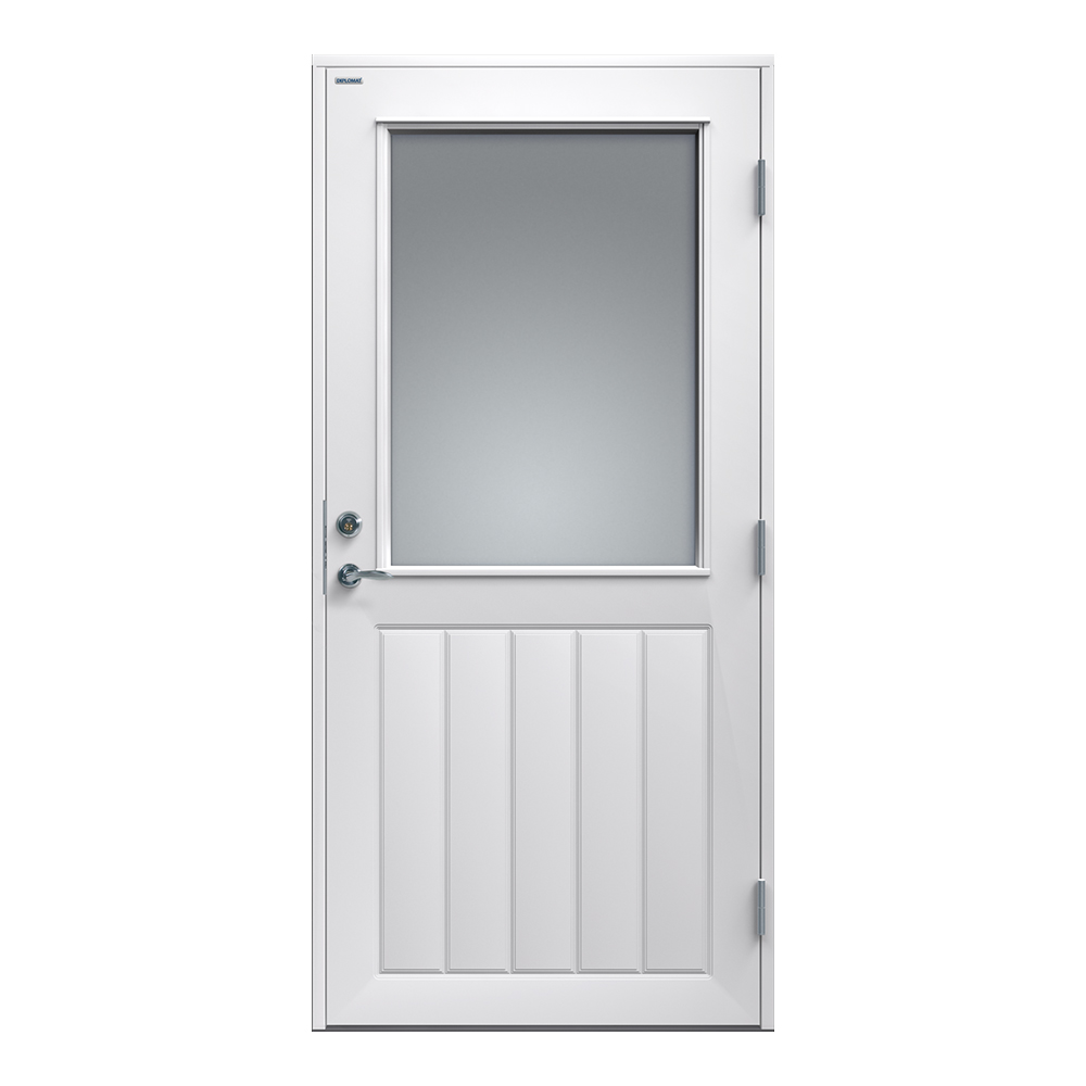 Ytterdør Diplomat GLASS12 Hvit Klart Glass