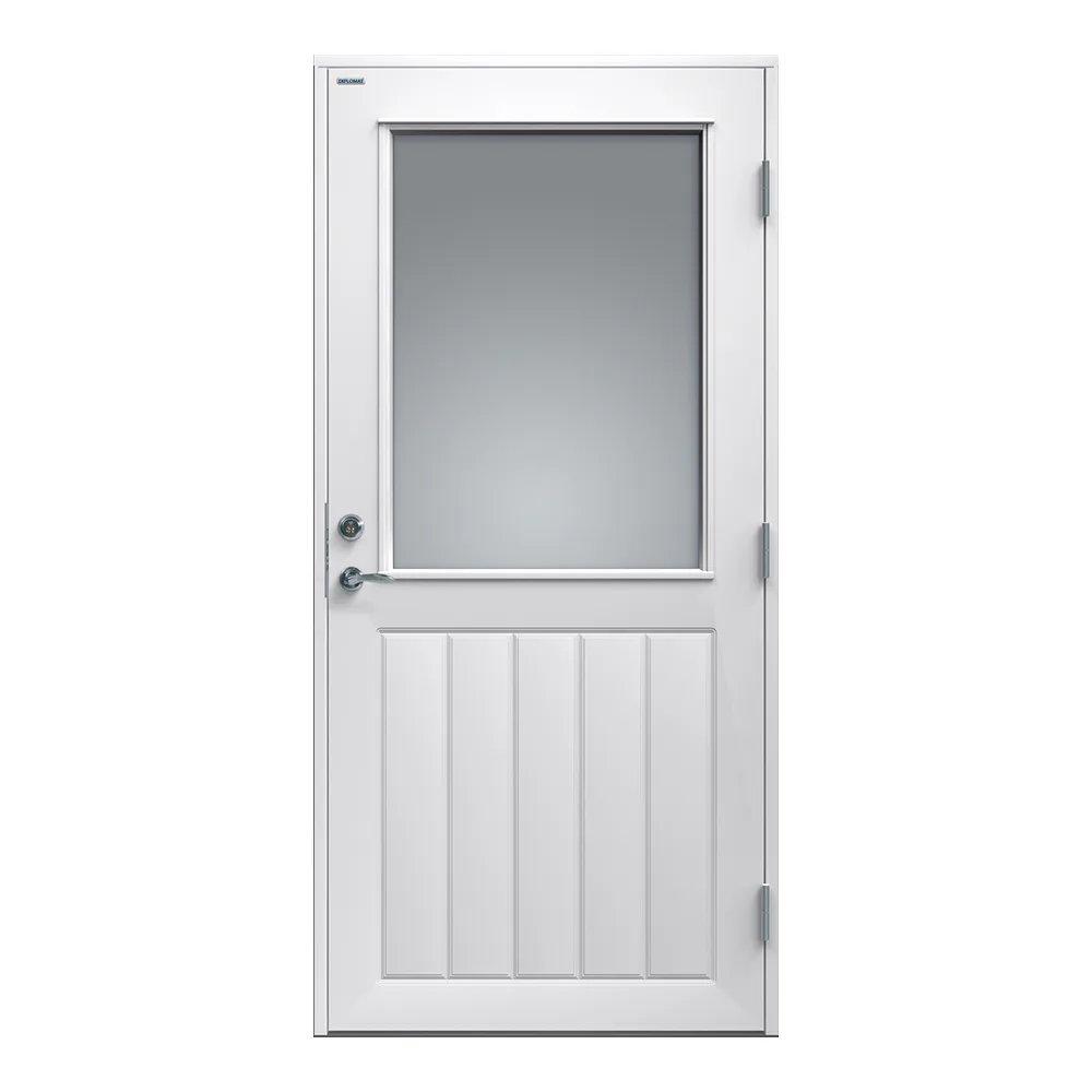 Ytterdør Diplomat GLASS12 Hvit Klart Glass