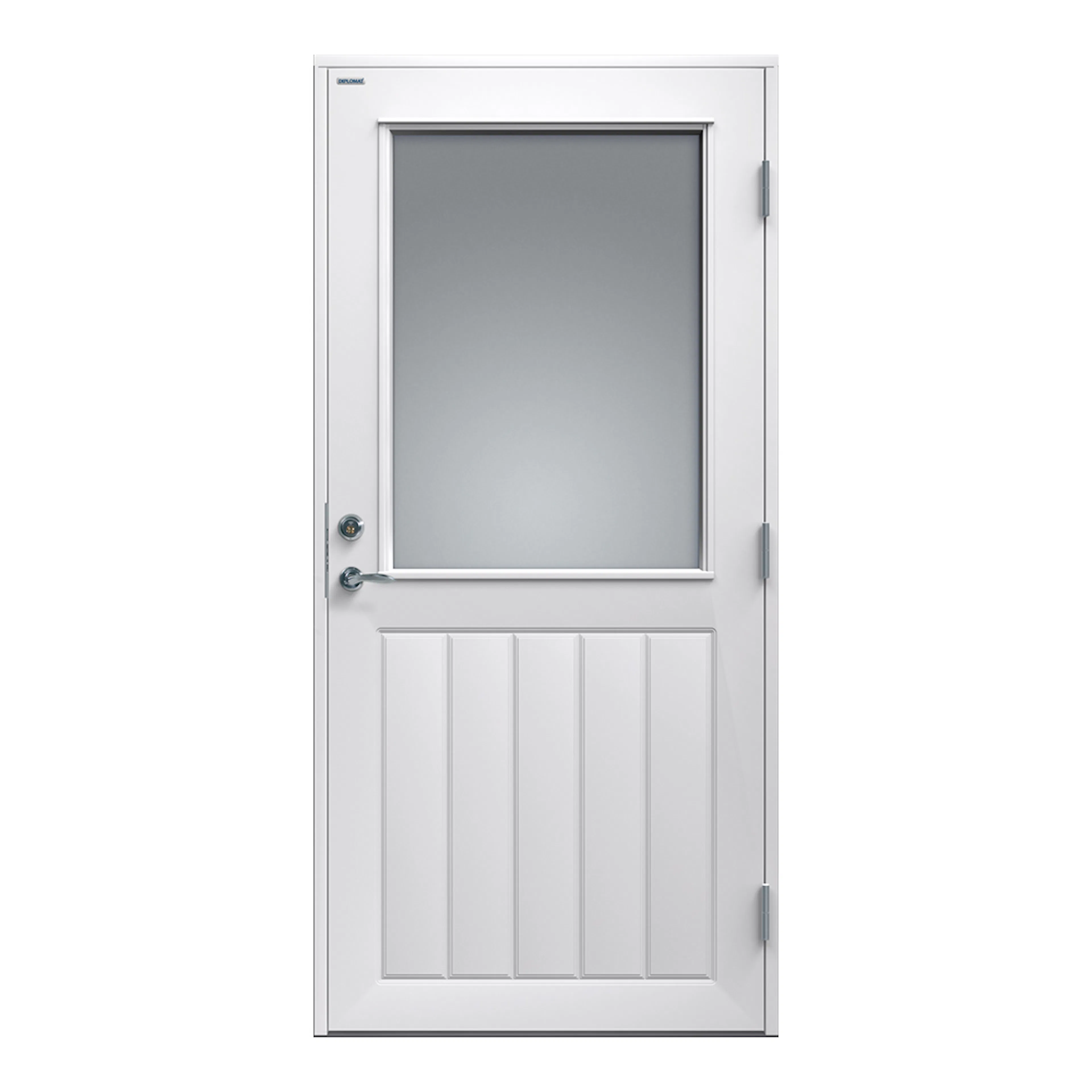 Ytterdør Diplomat GLASS12 Hvit Klart Glass