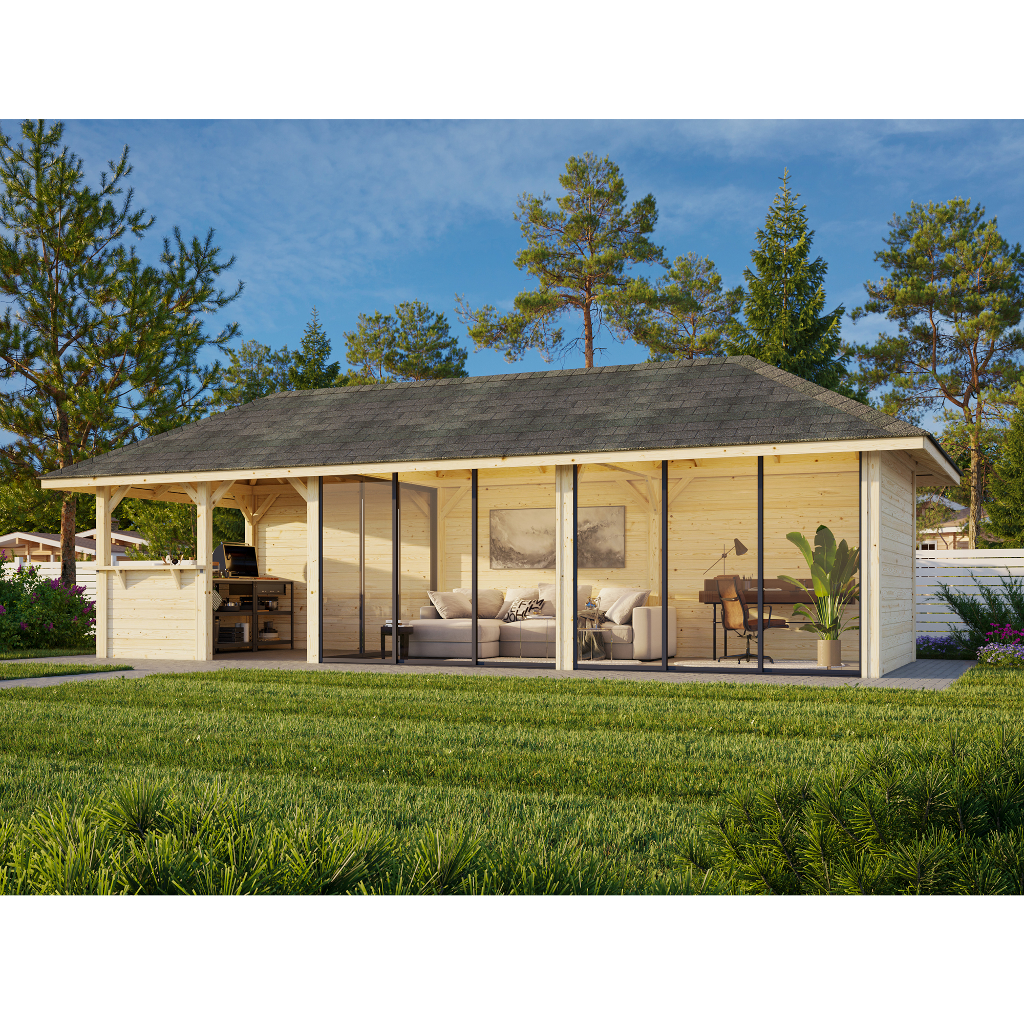 Hagestue Palmako Bianca 24,9 m2 Sett 219 Slide