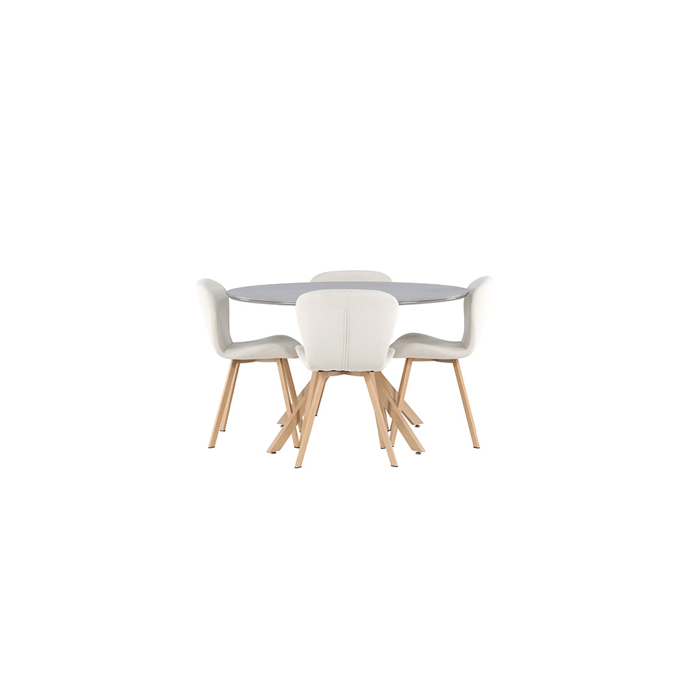 Spisegruppe Venture Home Piazza Ø120 cm med 4 stk Lilja Stoler