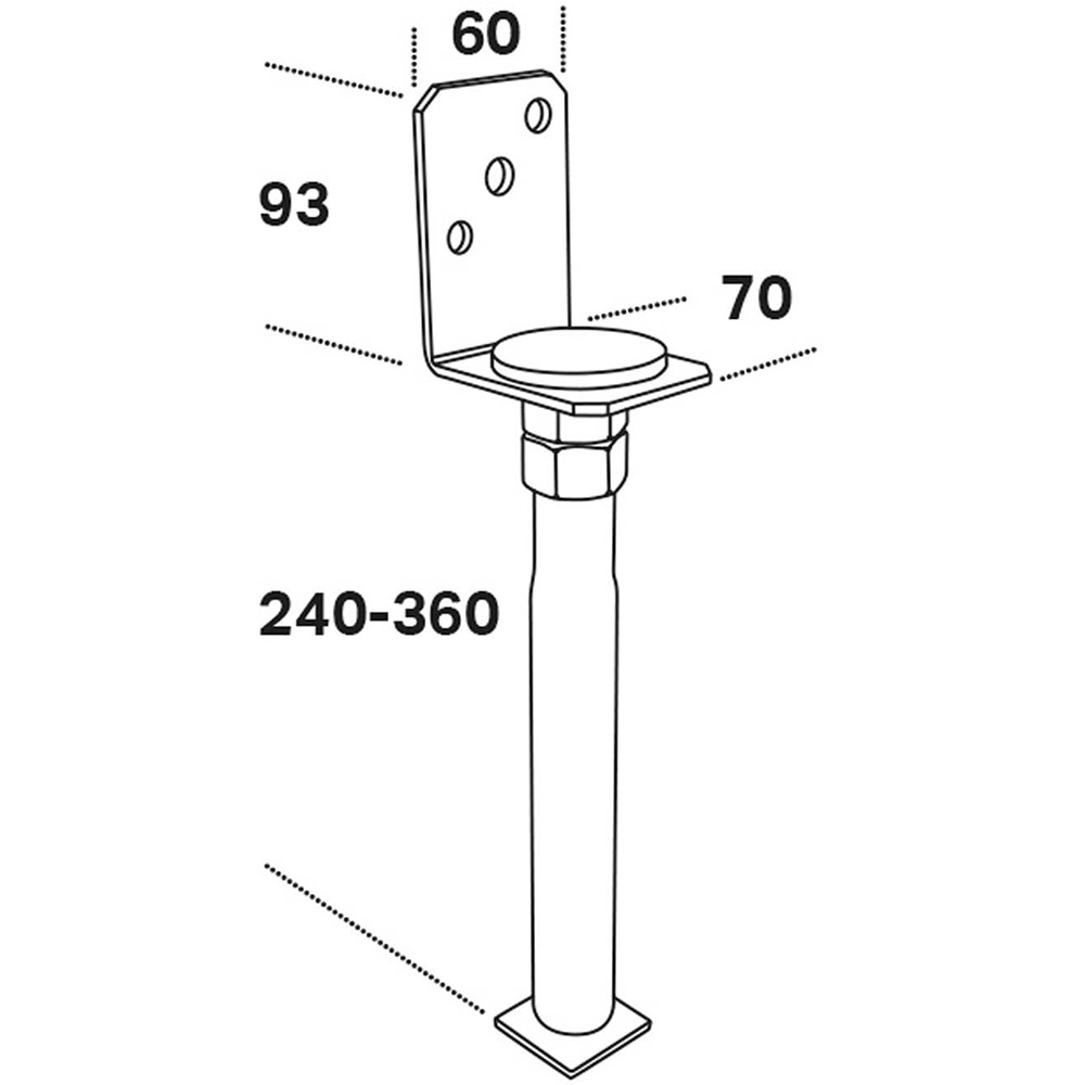 Stolpeholder FAST PSLA 70x60 mm
