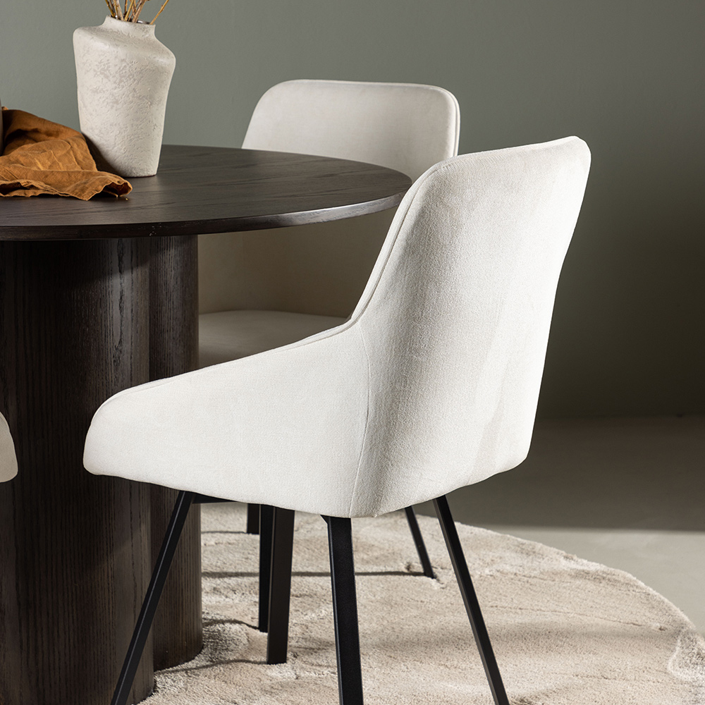 Spisegruppe Venture Home Olivia Ø110 cm med 4 stk Rosie Stoler
