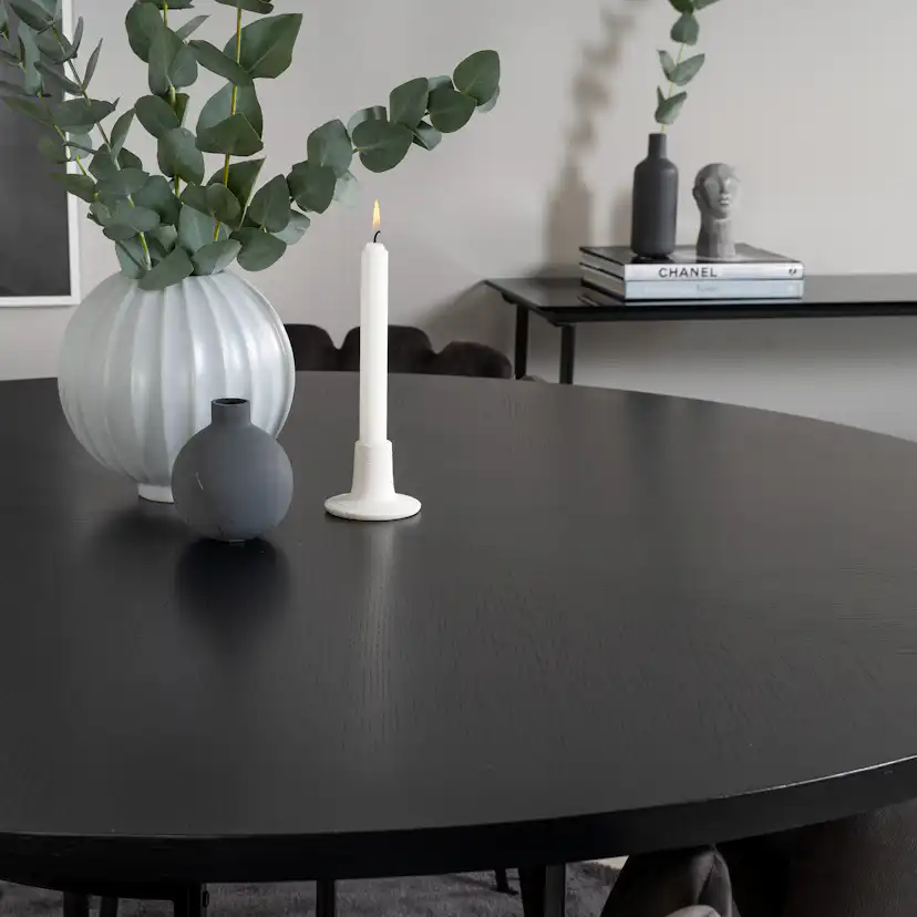Copenhagen - Dining Table round - Black / Black+Limhamn - Ch Sort