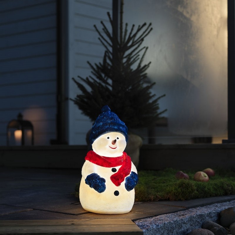 Dekorasjonsfigur Gnosjö Konstsmide Snømann LED
