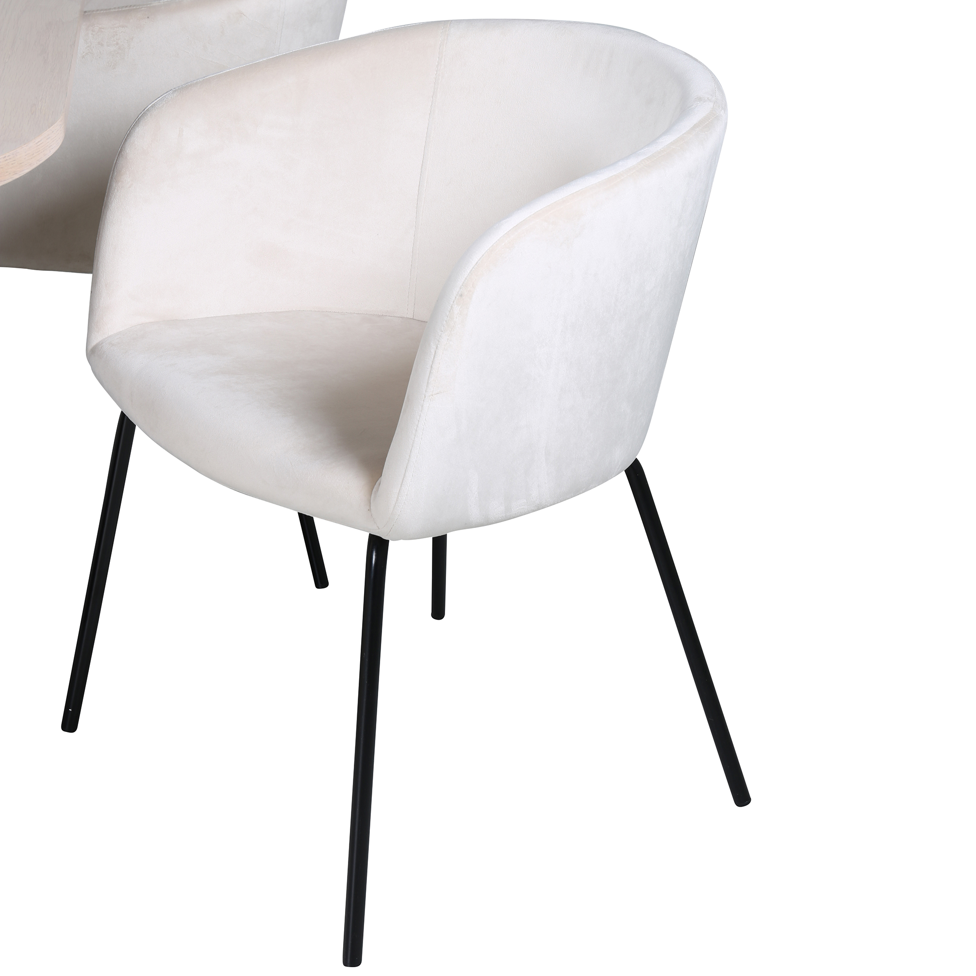 Spisegruppe Venture Home Bianca med 4 Bergen Stoler Fløyel