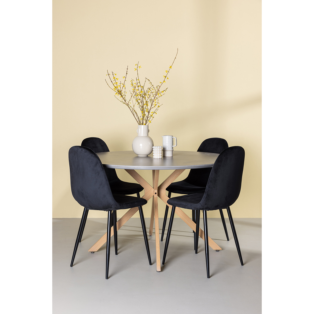 Spisegruppe Venture Home Piazza Ø120 cm med 4st Polar Spisestoler