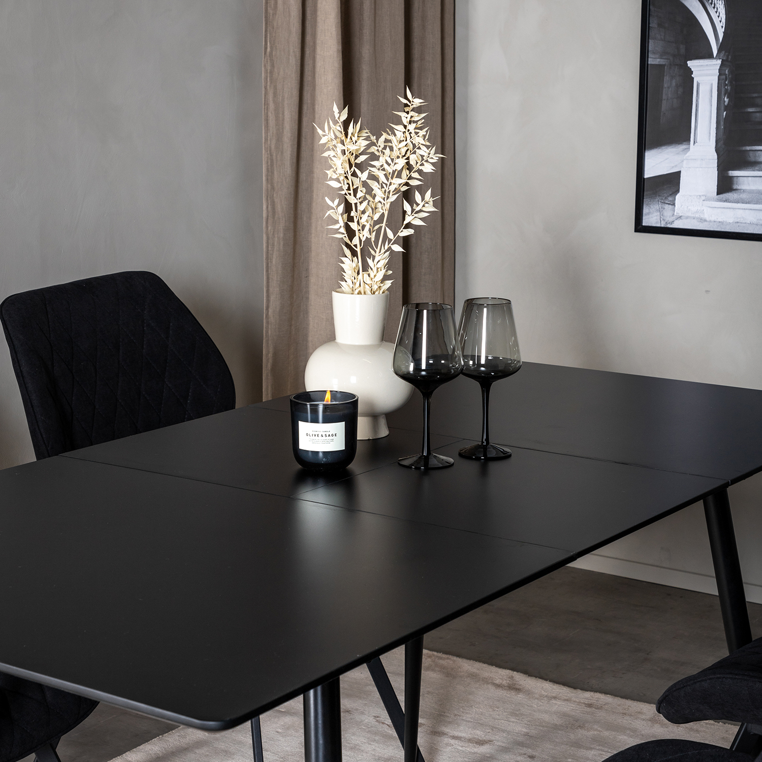 Spisegruppe Venture Home Silvia med Innleggsplate og 4 Geneva Stoler