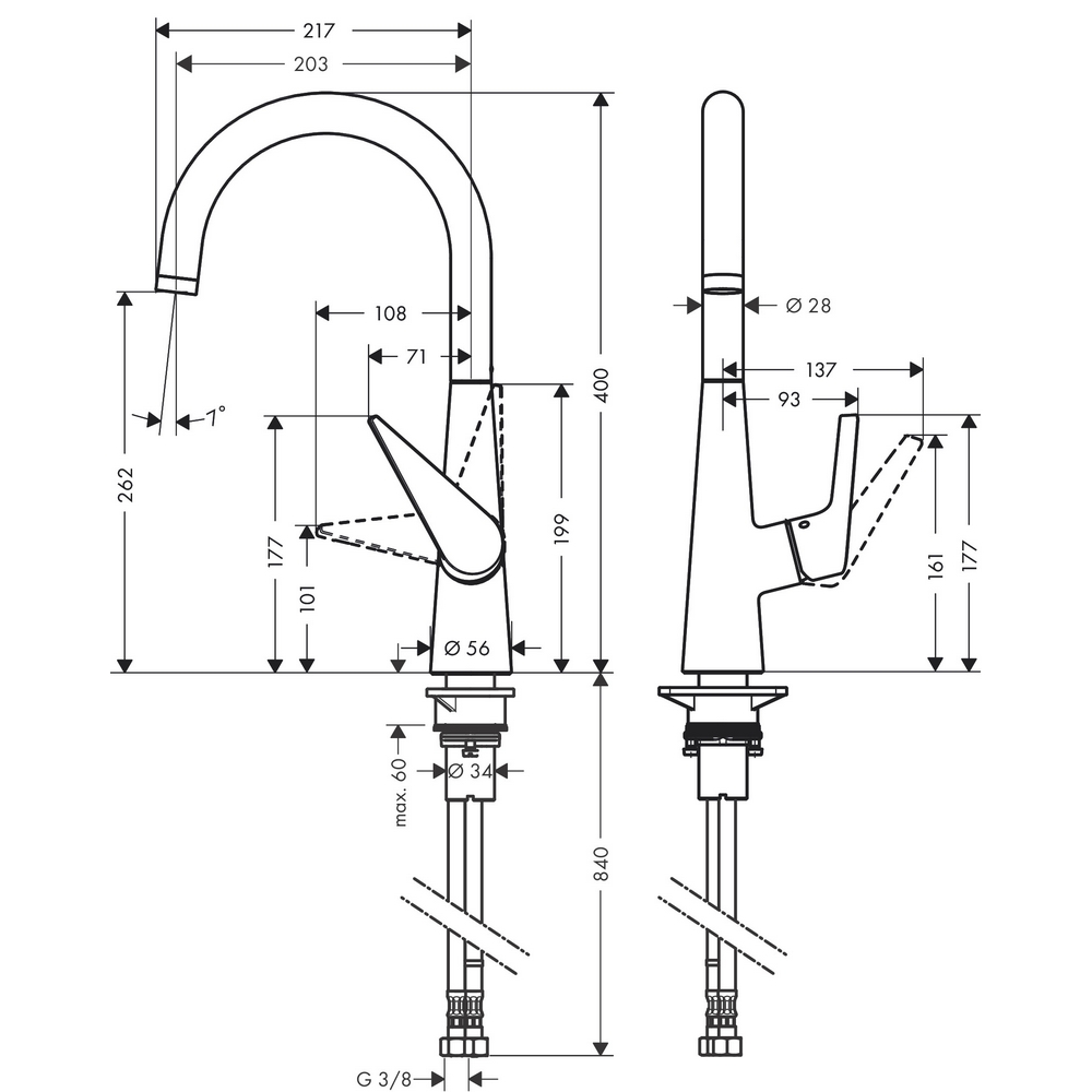 Kjøkkenbatteri Hansgrohe Talis S 260
