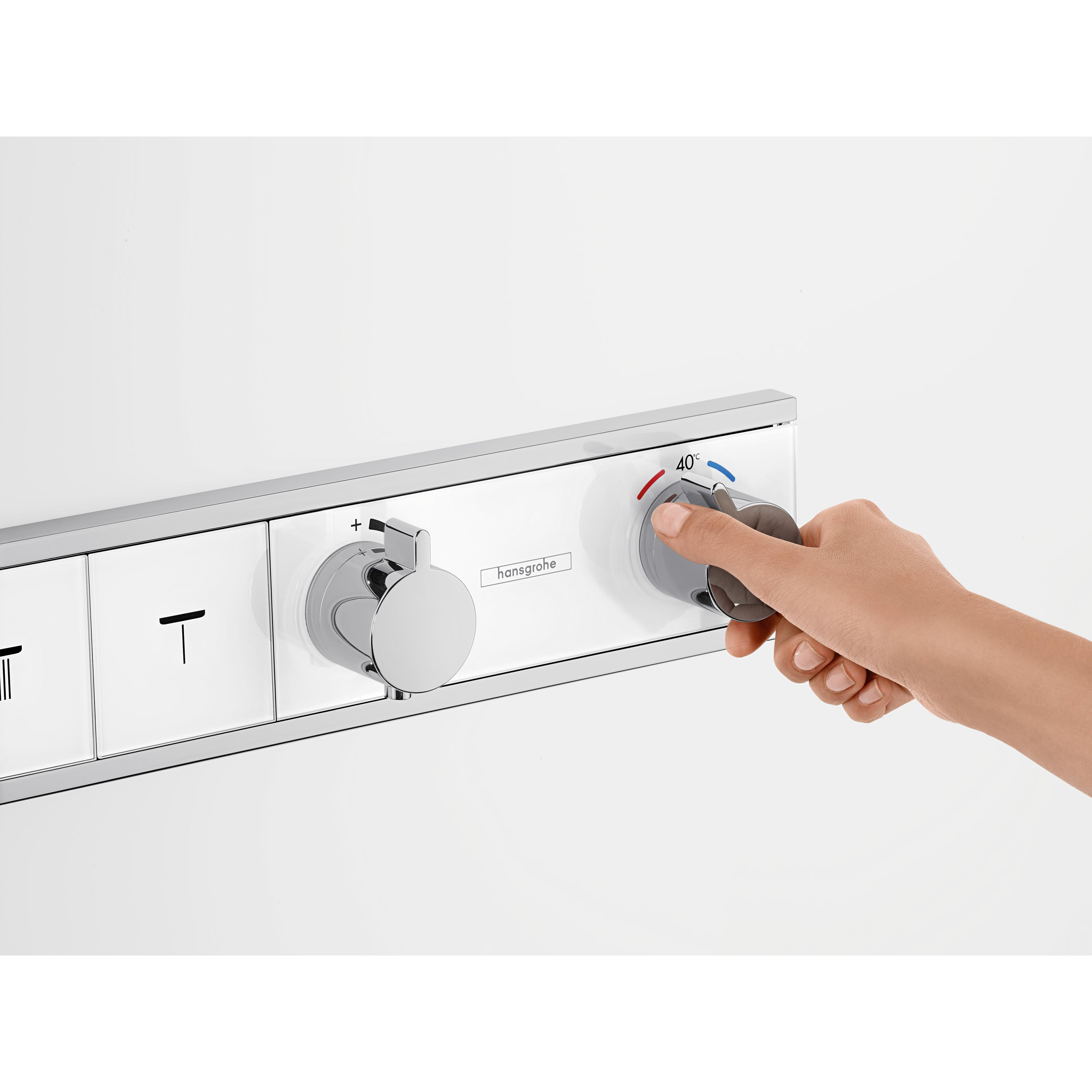 RainSelect Termostat för inbyggnad 4 funktioner Hvit/Krom