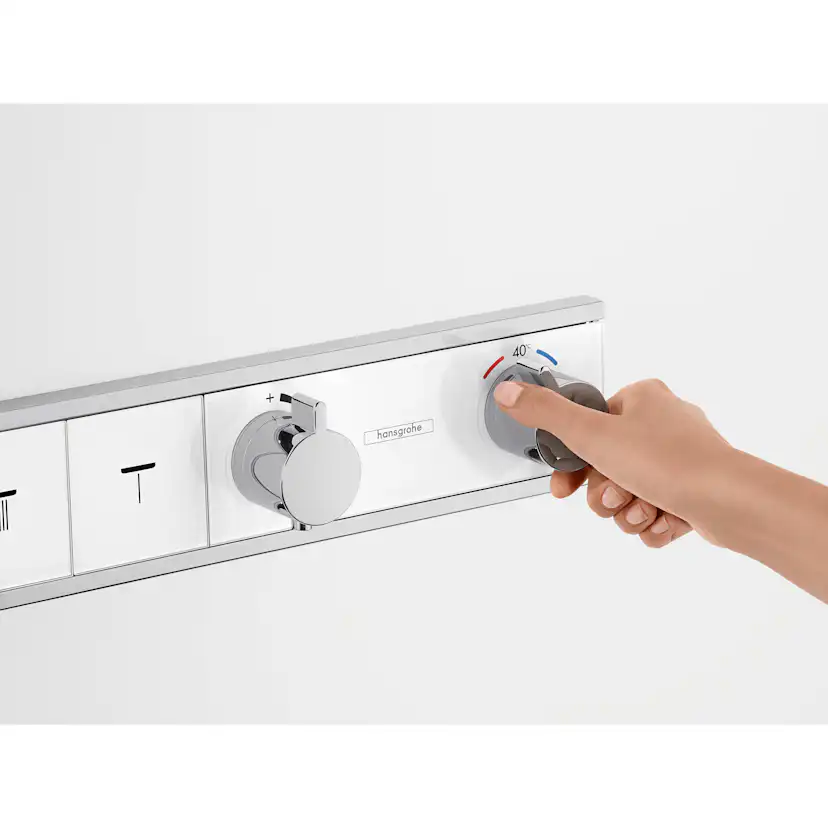 RainSelect Termostat för inbyggnad 4 funktioner Hvit/Krom