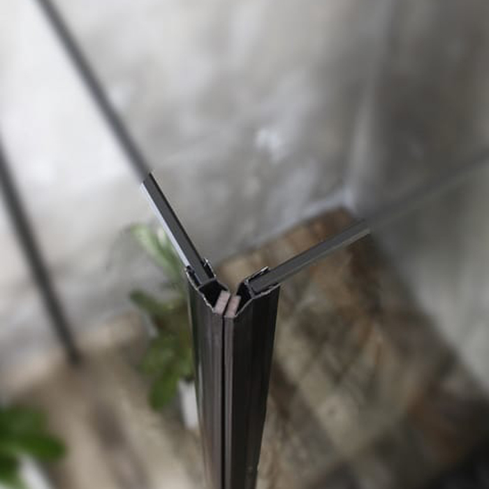 Duschhörn Bathlife Mångsidig Rak Dörr + Rak Dörr Svart