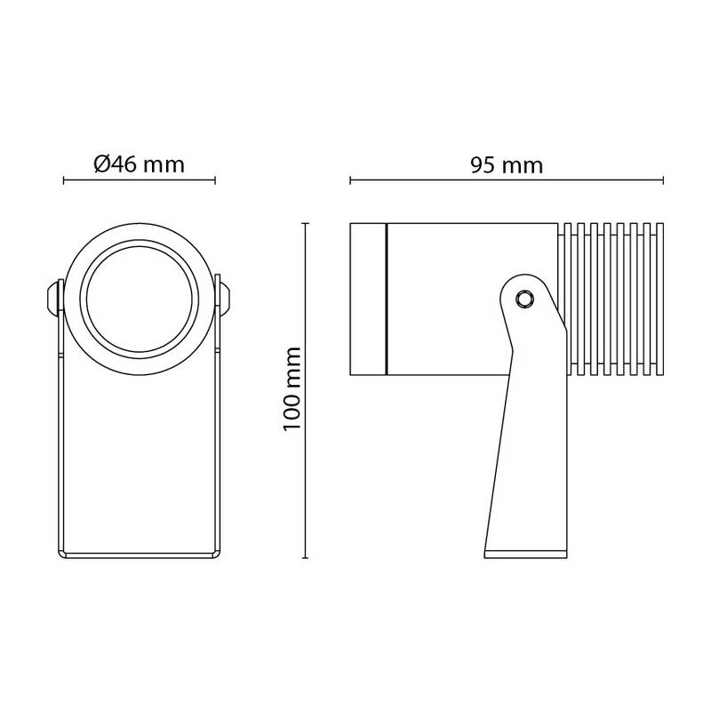 Spotlight SG ARMATUREN Hovden Mini 3K 36° Dimmbar LED Utendørsbelysning Antrasitt