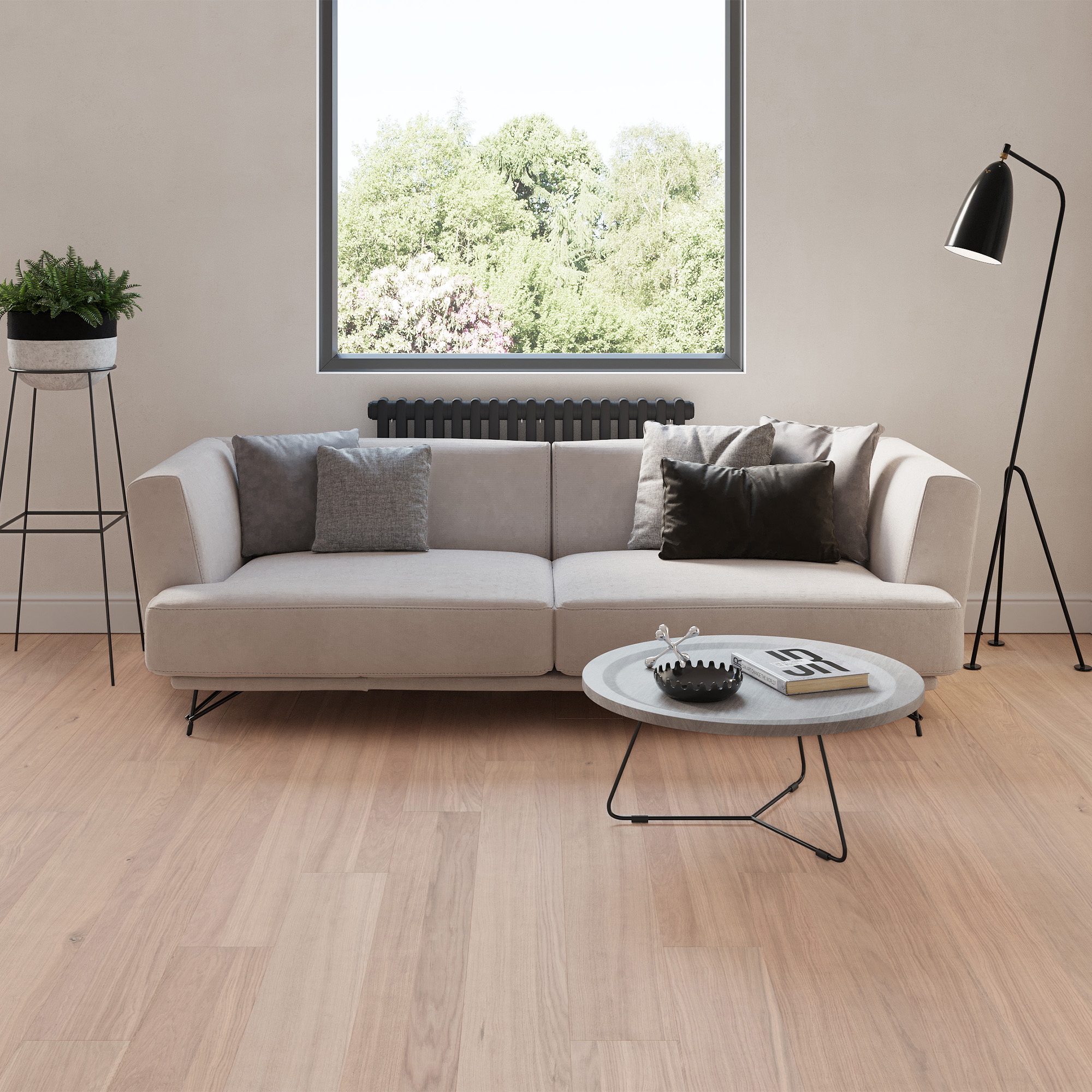Tr&auml;golv Bjelin H&auml;rdad Ek Vista White Mattlack Multistrip