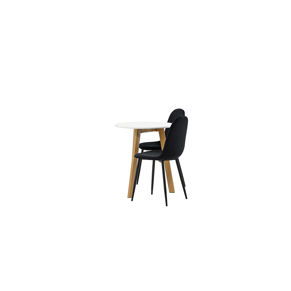 Spisegruppe Venture Home Leonora Ø65 cm med 2 stk Polar Stoler
