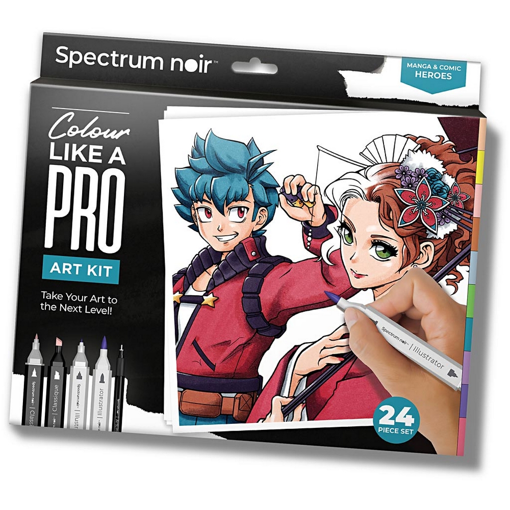 Hobbysett Creativ Company DIY Kit Illustrasjon Manga og Comic Book Heroes