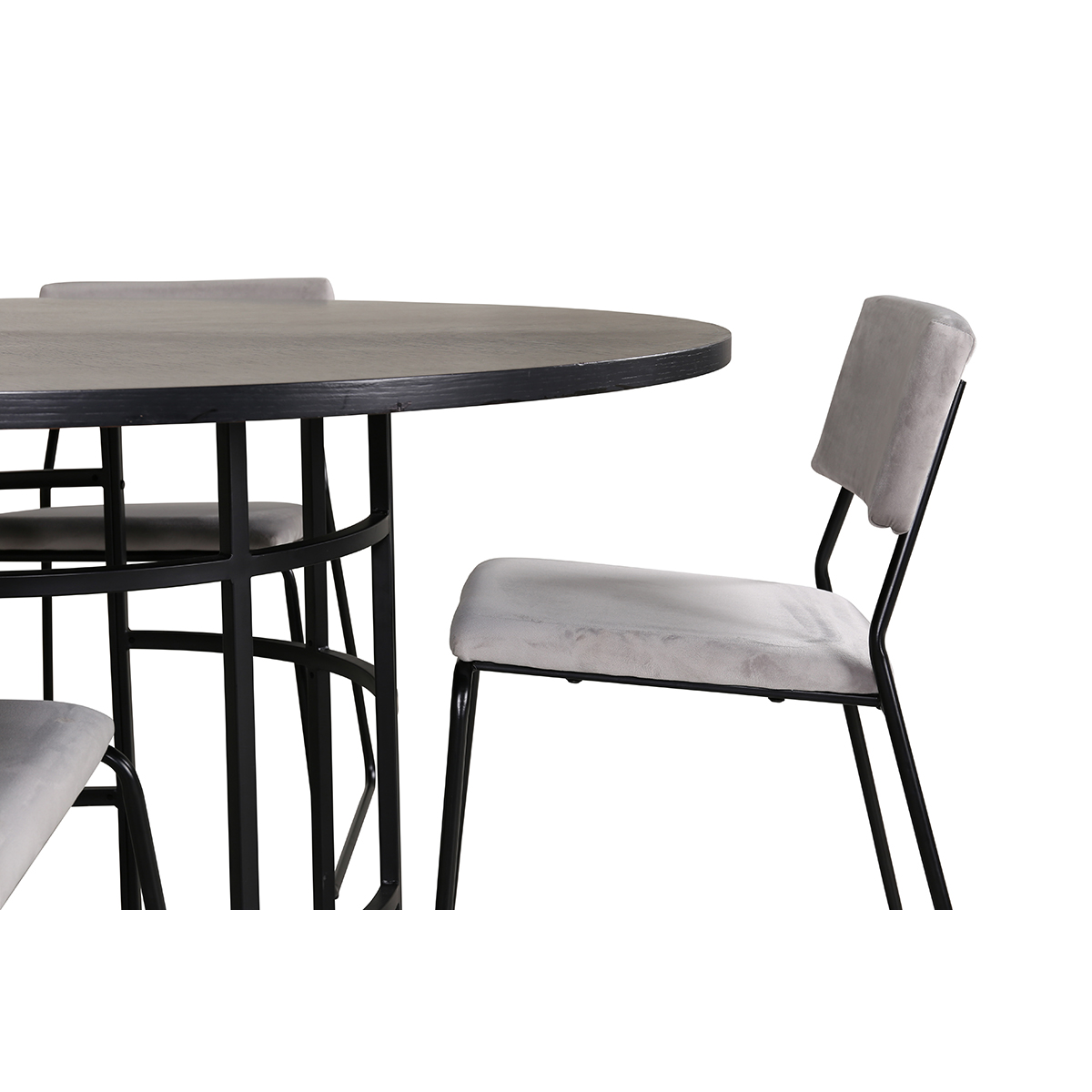 Copenhagen - Dining Table round - Black / Black+Kenth Chair Grå/Sort