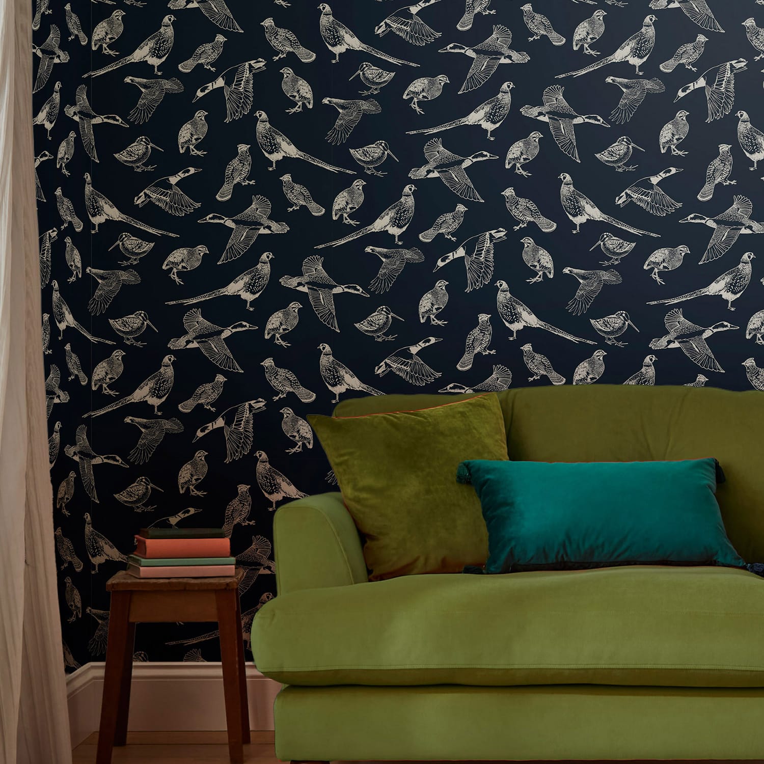 Tapet Joules Hunting Birds French Navy
