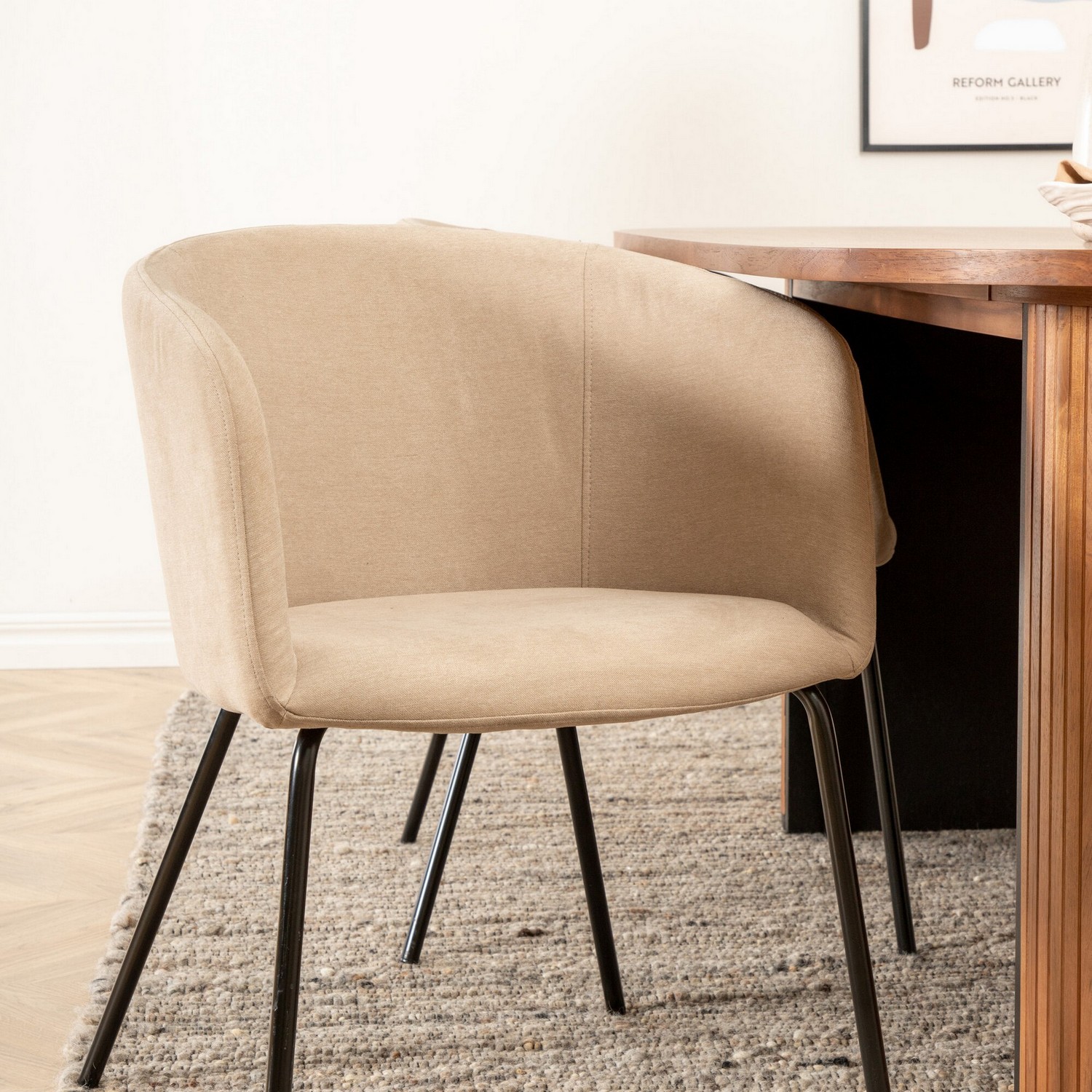 Spisegruppe Venture Home Bianca med 4 Bergen Stoler Polyester