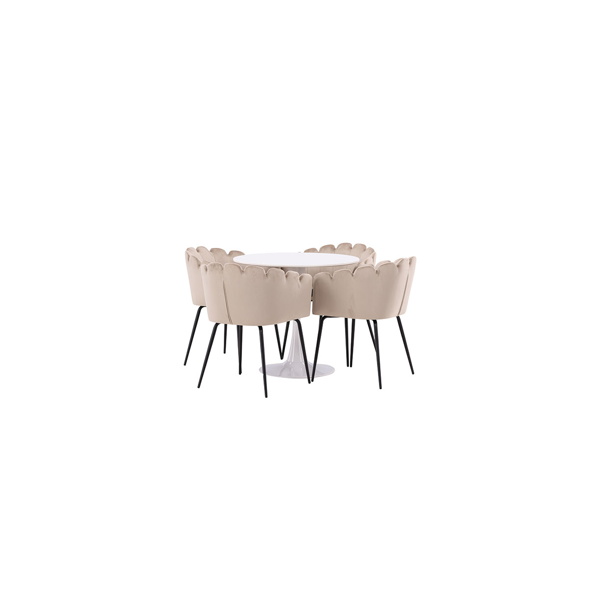 Spisegruppe Venture Home Hamden Ø80 cm med 4 Limhamn Stoler