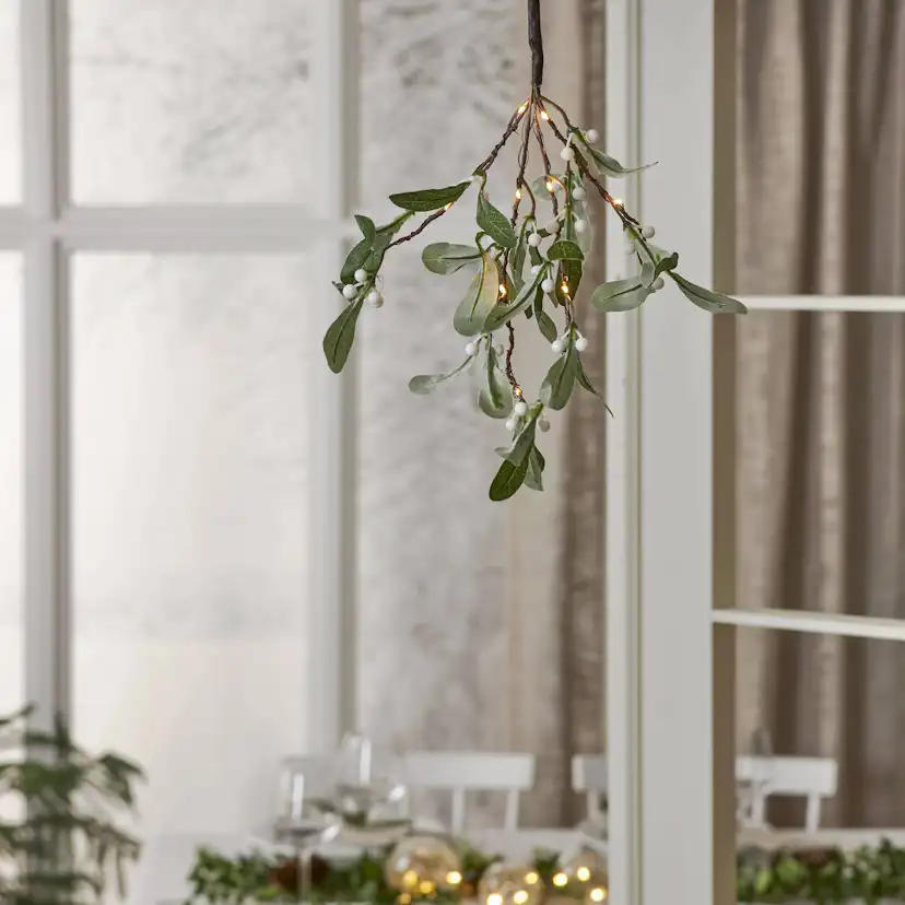 Dekorasjonskvist Star Trading Mistel med LED-Lys Batterilenke