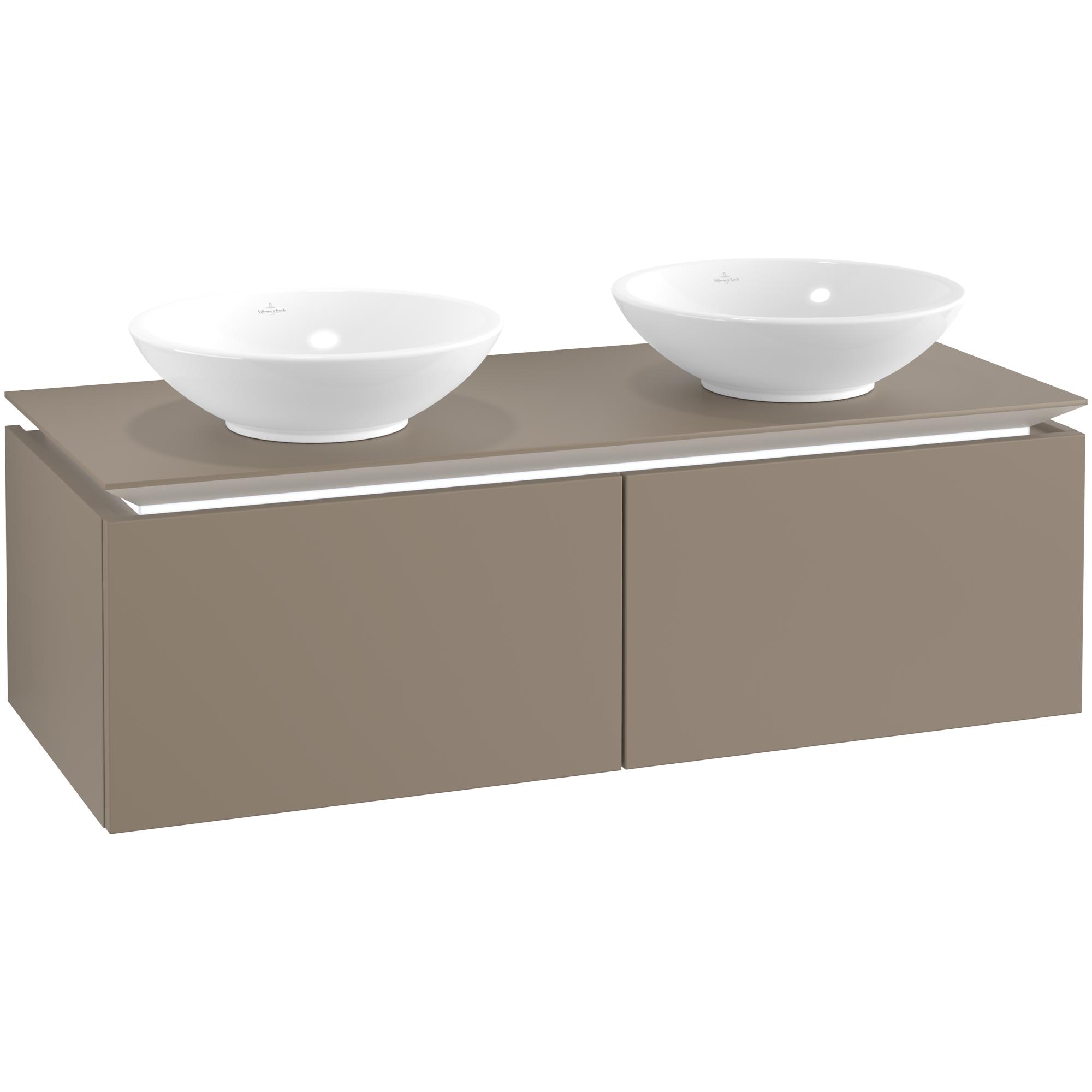 Tvättställsskåp Villeroy & Boch Legato Kompakt 1200 med 2 Lådor för Två Ytmonterade Tvättställ | badrum - badrumsmobler - tvattstallsskap-och-kommod | KakelKungen