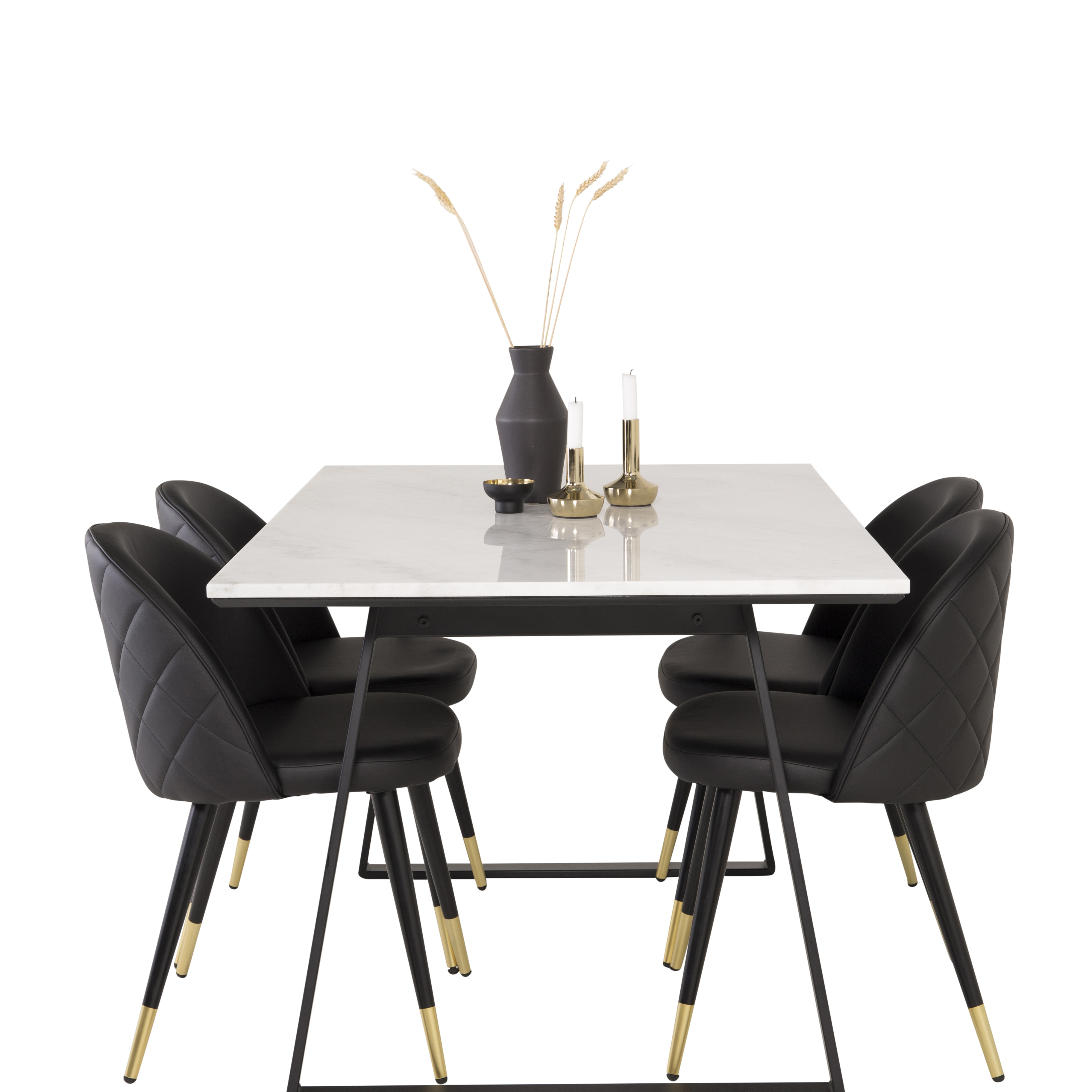 Spisegruppe Venture Home Estelle 140 med 4 Valentina Stoler Lær