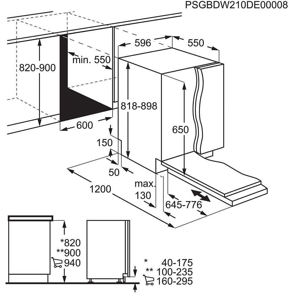 Integrert Oppvaskmaskin AEG FSB64907Z SatelliteClean® Energi og Vannaffektiv