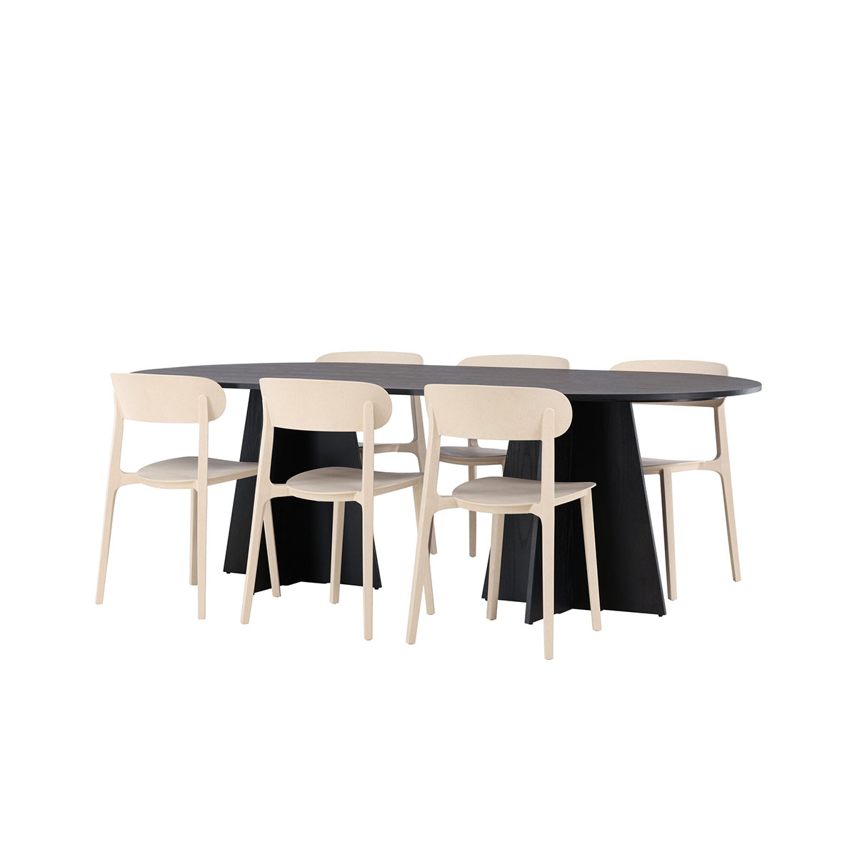 Spisegruppe Venture Home Bootcut Oval med 6 stk Åstol