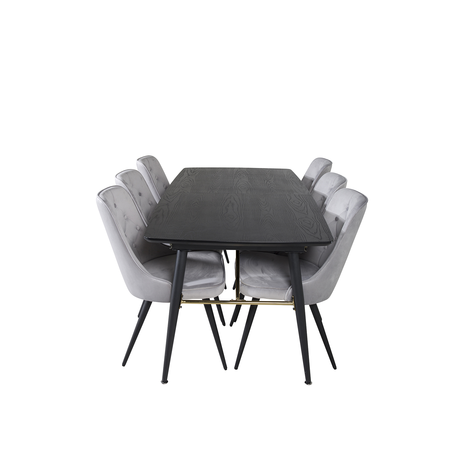 Spisegruppe Venture Home Gold med 6 Velvet Deluxe Stoler