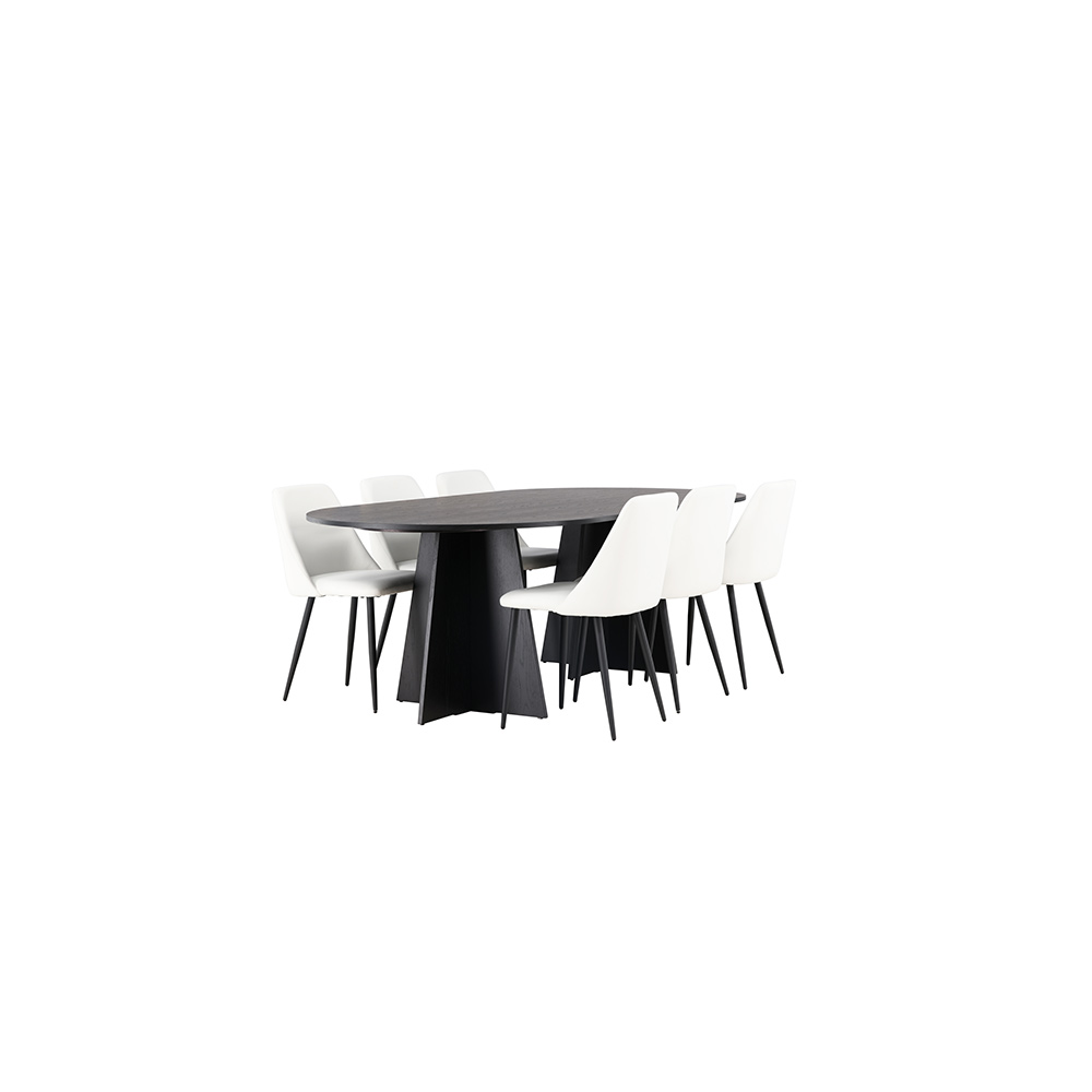 Spisegruppe Venture Home Bootcut med 6 stk Night Stoler