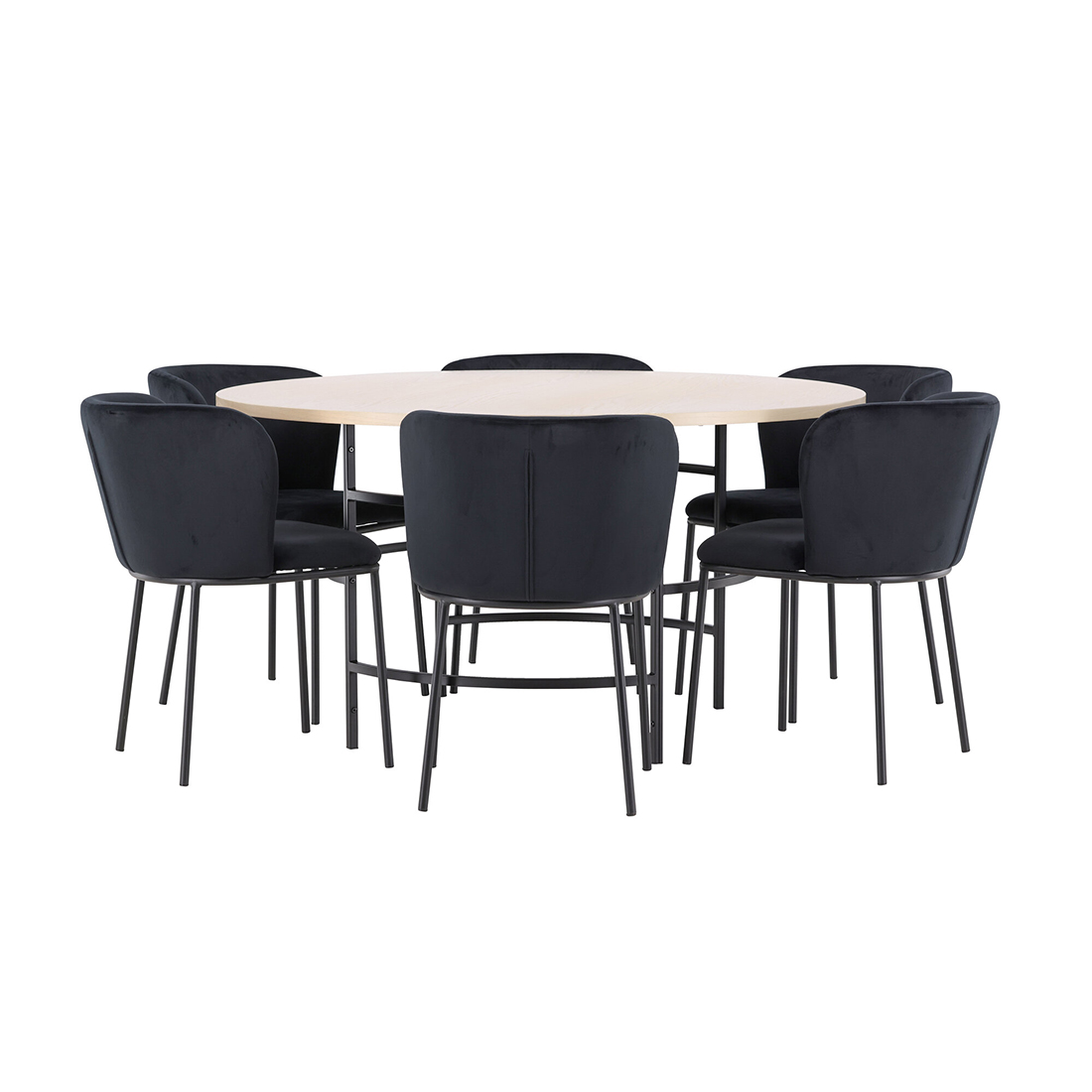 Spisegruppe Venture Home Copenhagen Ø140 cm med 6st Edina Spisestoler