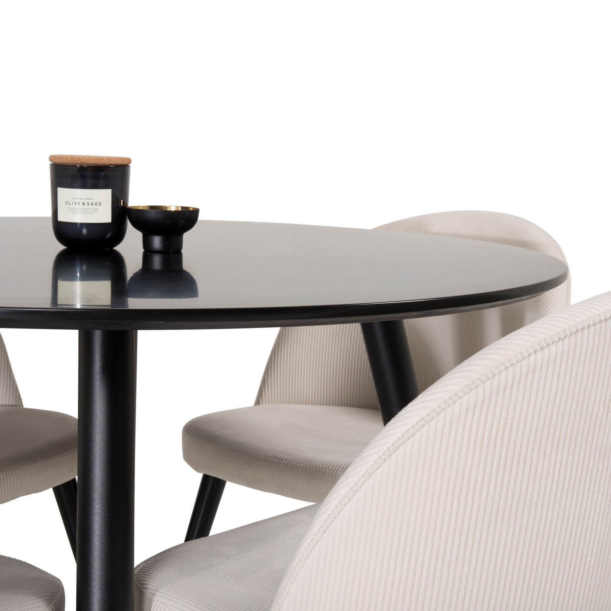 Spisegruppe Venture Home Plaza med 4stk Velvet Stoler