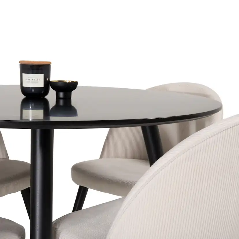 Spisegruppe Venture Home Plaza med 4stk Velvet Stoler