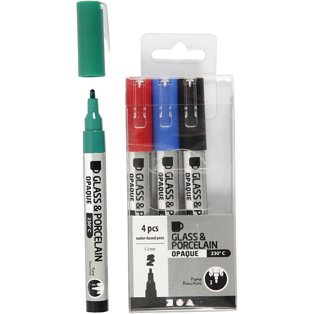 Glass- og Porselenstusj Creativ Company 31336 Semi Opaque 4 stk/1 Pk