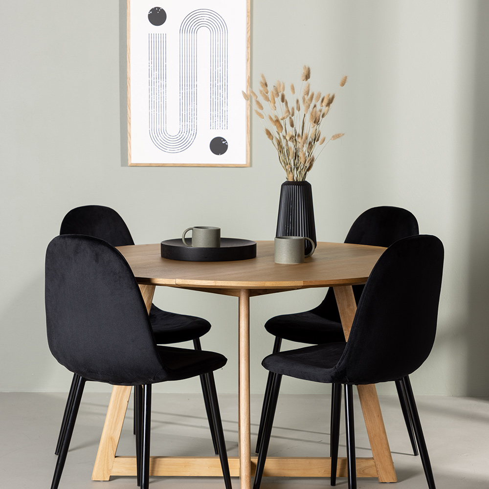 Spisegruppe Venture Home Yakidon Ø120 cm med 4 stk Polar Stoler
