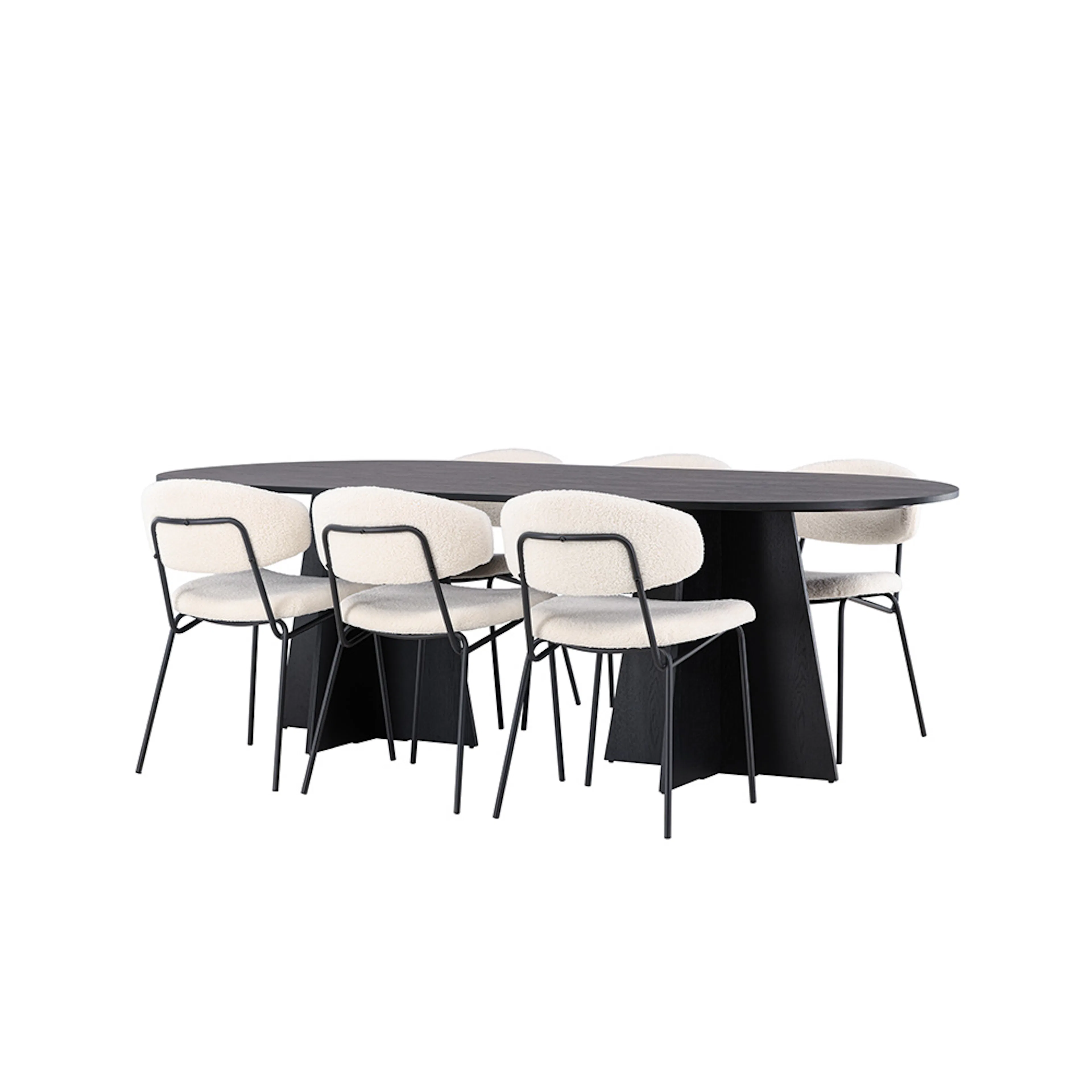 Spisegruppe Venture Home Bootcut Oval med 6 Chico Stoler