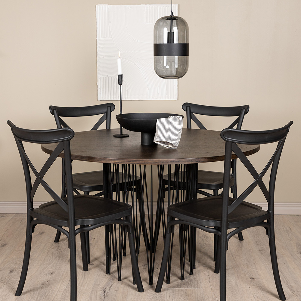 Spisegruppe furniture/fashion Stone Rund med 4 Crosett Stoler